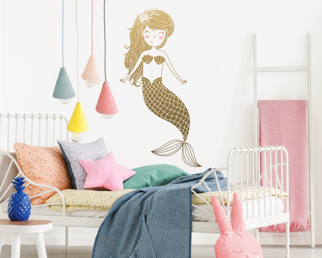 Mermaid Wall Decal - Kids Room Decal, Nursery Decal, Mermaid Decor ...