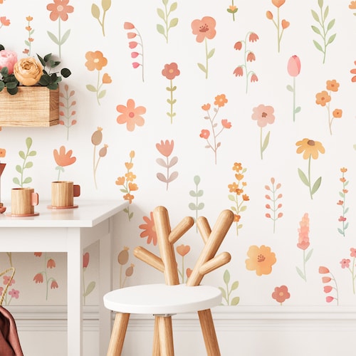 Large Fabric Daisy Wall Stickers Nursery Decor Flower Wall Etsy