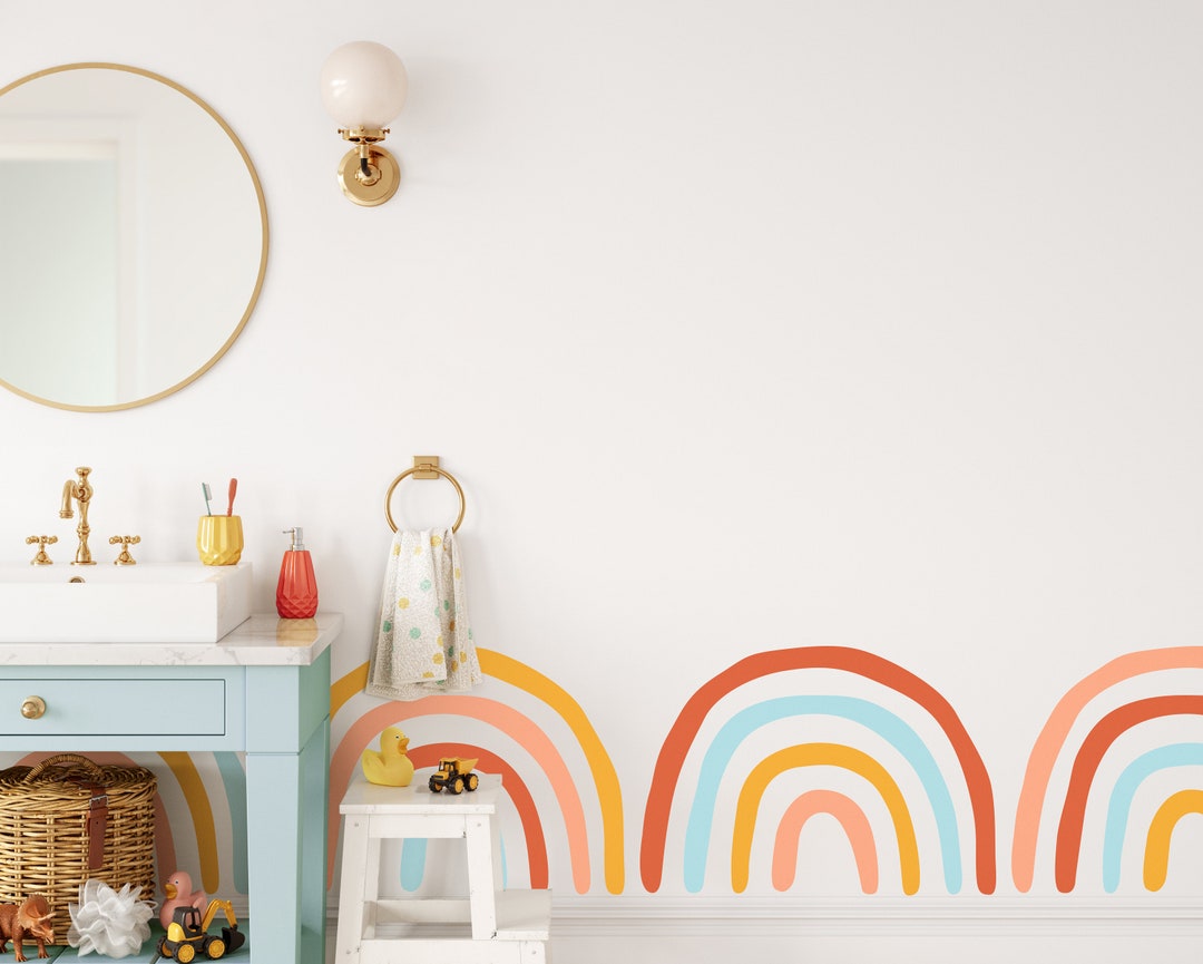 Rainbow Wall Decals - Nursery Decor, Kids Bedroom Wall Art, Removable ...