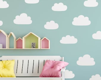 Cloud Wall Decals - Hand Drawn Cloud Decals, Nursery Wall Decals, Vinyl Wall Decals, Kids Bedroom Decals, Cute Cloud Wall Stickers