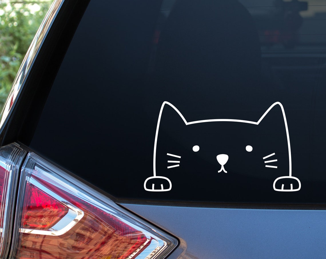 Cat Car Window Decal Car Decal Window Decal Car Stickers Etsy