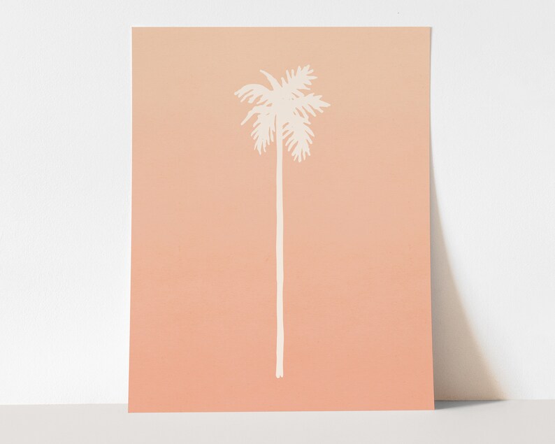 Palm Tree Print Set Boho Wall Art Print, Printable Wall Decor, Kids Room Art, Beach House Wall Art image 2