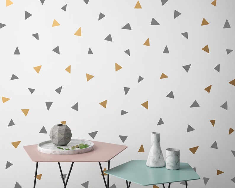 Triangle Wall Decals Nursery Decals Geometric Wall Decor Etsy