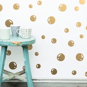 Bubble Wall Decals - Vinyl Wall Decals, Bubble Decal Set, Bubble Wall Stickers, Kids Room Decor, Gold Decals, Modern Wall Decals