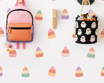 Candy Corn Wall Decals - Removable, Reusable Halloween Wall Stickers - Halloween Wall Decor, Pastel Halloween Decor, Kids Halloween Decor