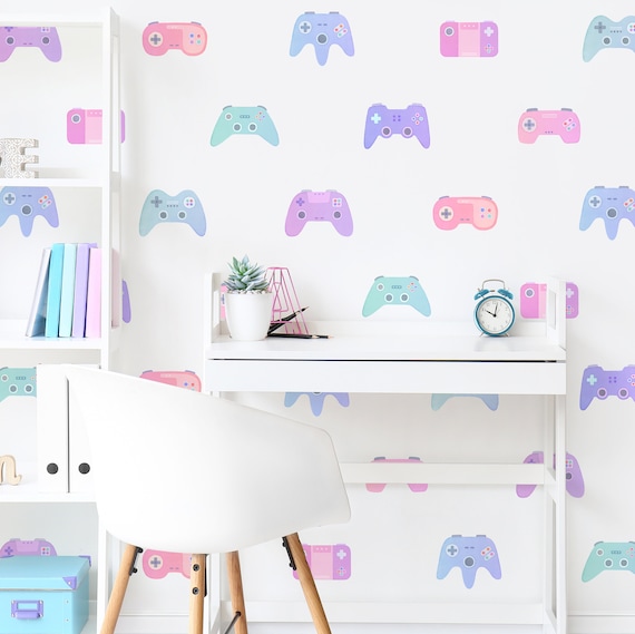Video Game Wall Decals - Girl Room Decor, Kids Room Decal, Gaming Room Wall Art, Reusable and Removable Wall Stickers