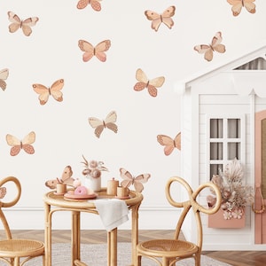 Butterfly Wall Decals - Kids Room Wall Stickers, Boho Nursery Decor, Reusable and Removable Butterfly Wall Art