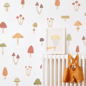Pilz Wandaufkleber - Abnehmbare, wiederverwendbare Wandaufkleber - Wald Kinderzimmer Dekor, Kinderzimmer Wandkunst, Wald Wandtattoo
