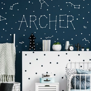 Custom Name Vinyl Decal - Personalized Name Vinyl Decal, Constellation Name, Space Constellation, Custom Nursery Decal, Constellations Decal