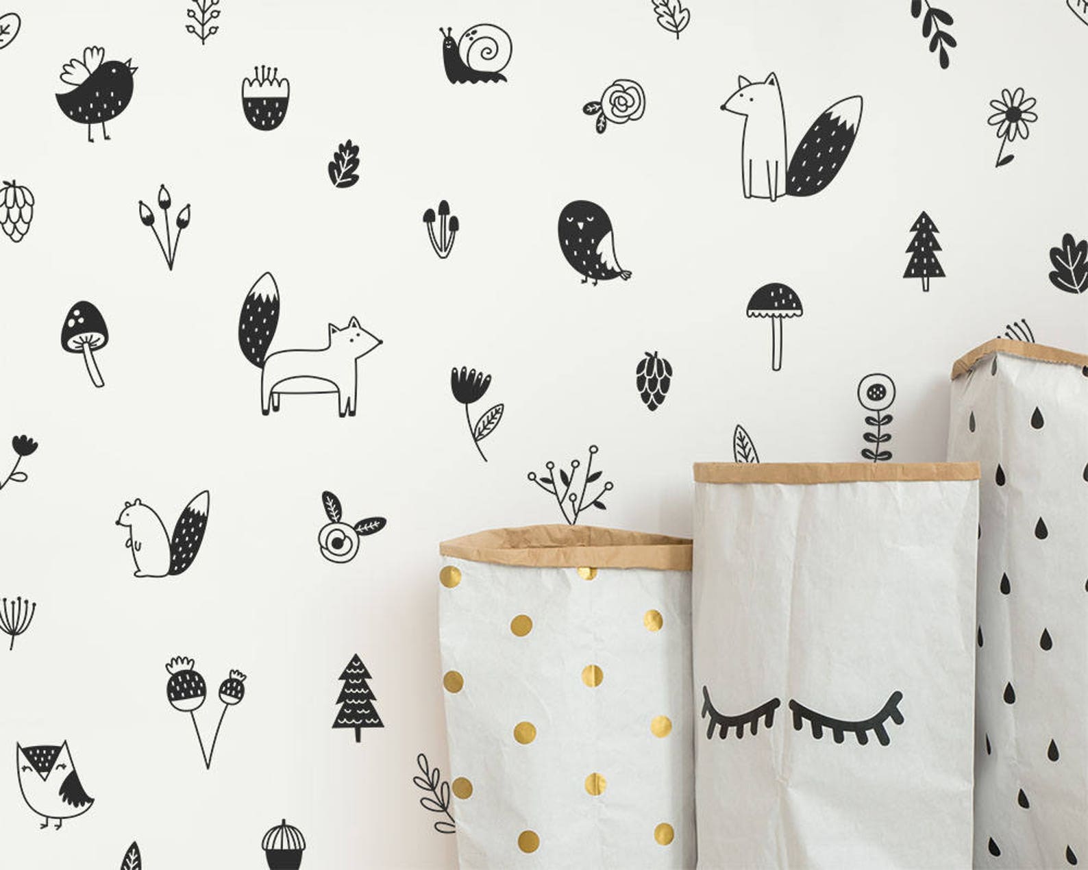 Woodland Wall Decals Woodland Nursery Decor Nursery Decals Etsy