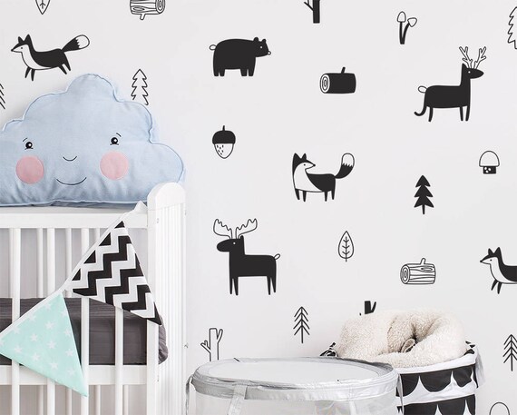 Forest animals Wall Decals for nursery woodland animals Wall Decals for nursery forest wall decal tree wall decal for nursery kcik1763