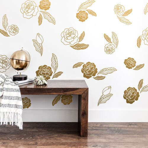 Boho Leaf Wall Decals Modern Floral Wall Stickers Nursery Etsy