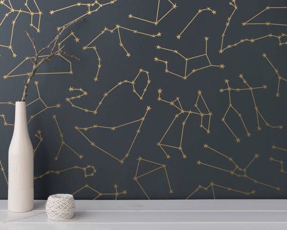 gold constellation wall decals