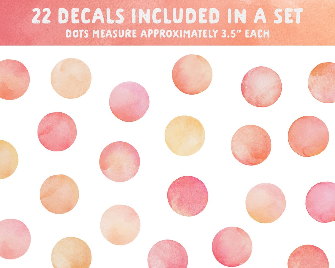 Polka Dot Wall Decals - 48 Watercolor Pink Dot Stickers, Removable Nursery & Kids Room Decor, DIY Wall Stickers - View #11