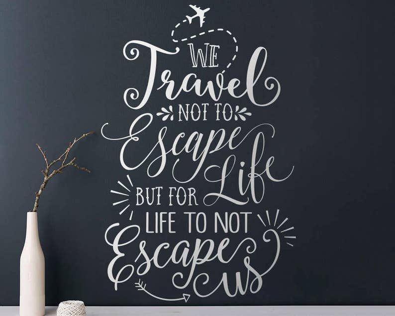 Wall Quote Decal Travel Quote, Travel Wall Decal, Vinyl Wall Decal, Vinyl Quote, Wall Sticker, Unique Wall Decor image 3