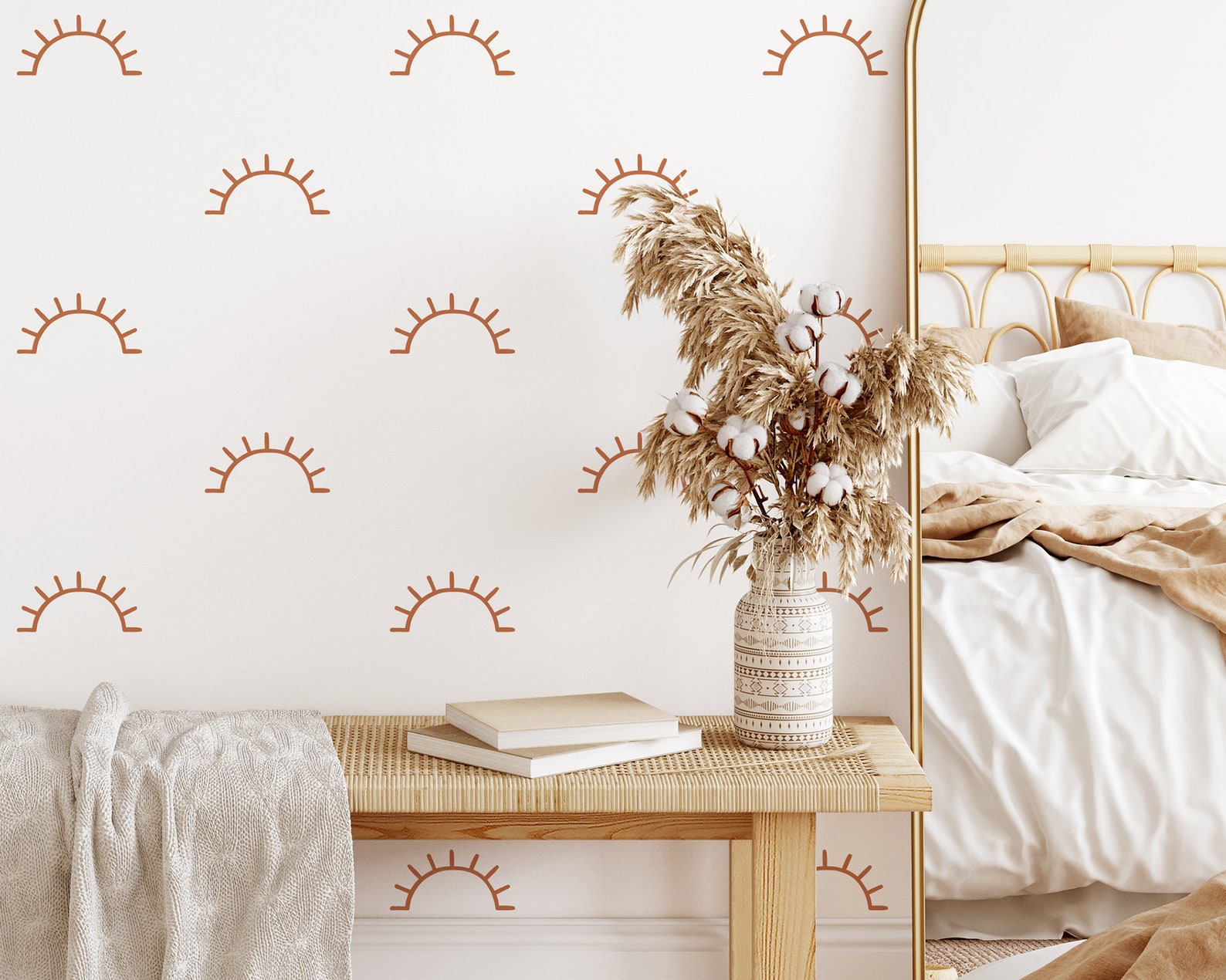 Boho Sun Wall Decals - Sunshine Wall Stickers, Neutral Nursery, Kids ...