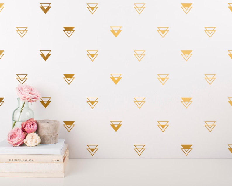 Geometric Triangle Wall Decals Gold Decals, Nursery Decals, Modern Decals, Unique Vinyl Wall Decals, Geometric Decor for Gifts and More image 2