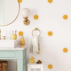 Sun Wall Decals Sunshine Wall Stickers, Boho Nursery, Kids Room Wall Art, Playroom Decor image 1