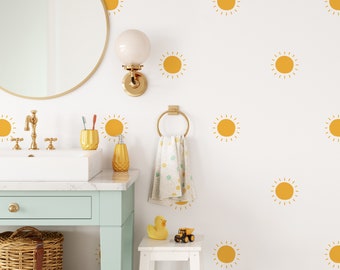 Sun Wall Decals - Sunshine Wall Stickers, Boho Nursery, Kids Room Wall Art, Playroom Decor