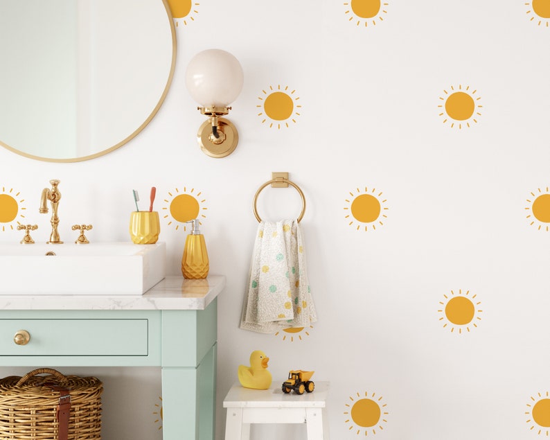 Sun Wall Decals Sunshine Wall Stickers, Boho Nursery, Kids Room Wall Art, Playroom Decor image 1