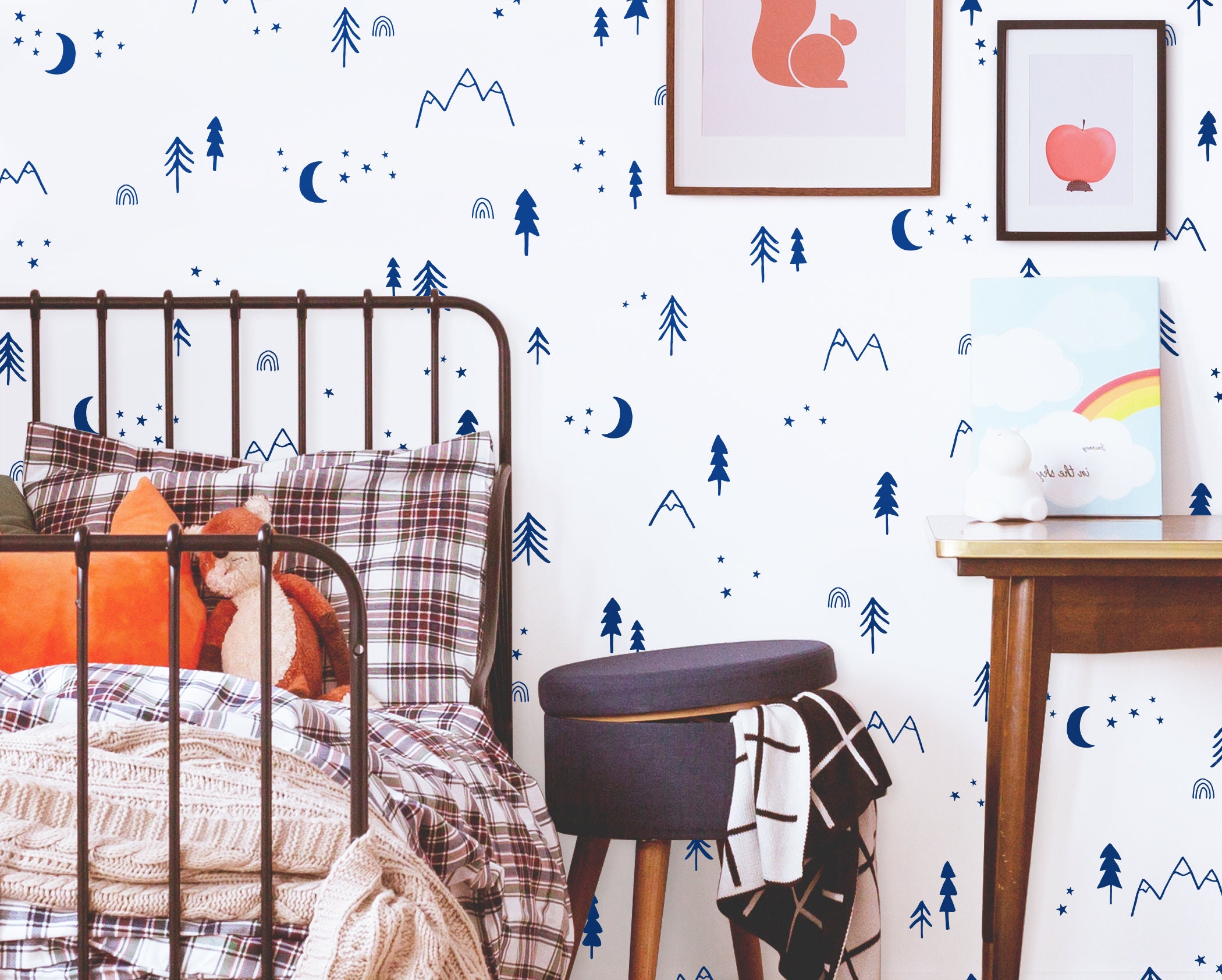 Woodland Wall Decals Woodland Nursery Decor Tree Decals Etsy