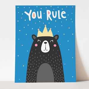 Bear Art Print - Digital Wall Art Print, Woodland Nursery Decor, Printable Inspirational Wall Art, Kids Room Decor