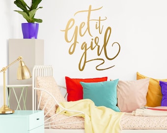 Get it Girl Decal - Boss Quote Decal, Women's Office Decal, Motivational Quote Decal, Boss Lady Gift