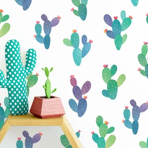 Watercolor Cactus Decals - Reusable Wall Decals, Wall Decor, Cactus Wall Decals, Cactus Wall Art, Cactus Decor, Nursery Decor, Kids Room