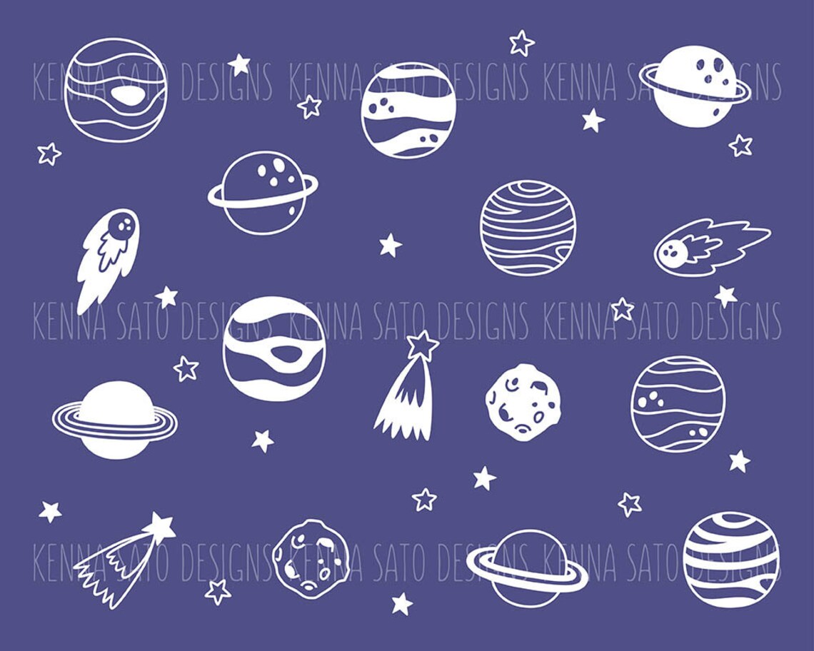 Space Wall Decals Nursery Decals Star Decals Wall Etsy