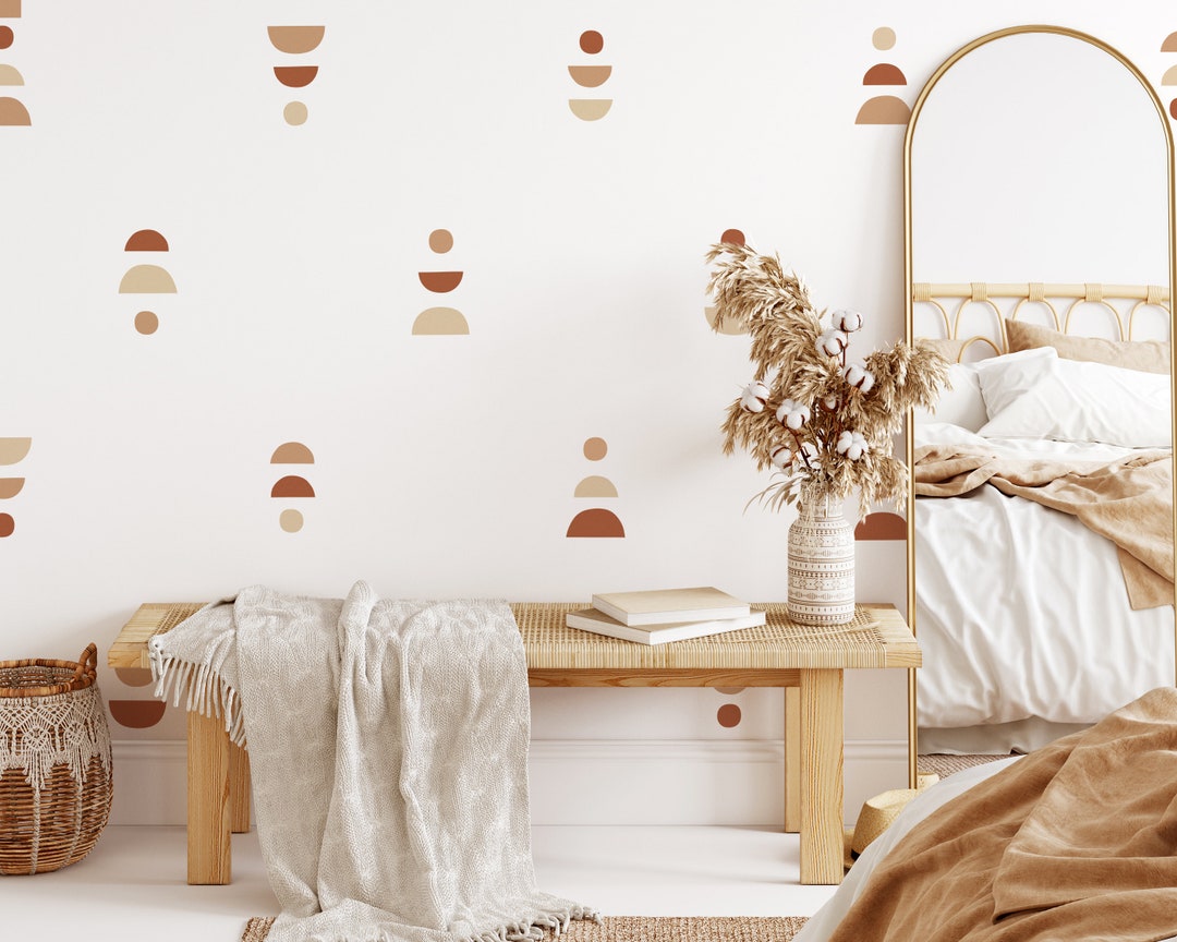 Boho Wall Decals - Removable Wall Stickers, Minimalist Geometric Wall ...