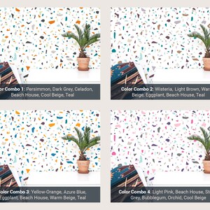 Terrazzo Wall Decals - Removable Wall Stickers, Abstract Modern Wall Art, Bedroom Wall Decor, Home Office Decor, Unique Gift for Home image 2