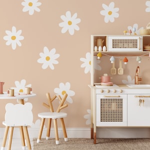 Daisy Wall Decals Nursery Decor, Kids Room Wall Art, Removable Flower Wall Stickers image 1