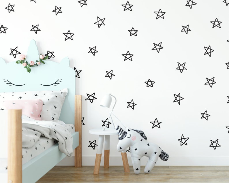 Star Wall Decals Hand Drawn Star Decals Nursery Wall Etsy
