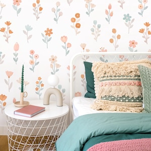 Flower Wall Decals - Floral Nursery Decor, Watercolor Flower Wall Stickers, Daisy Wall Decal, Reusable and Removable Flower Wall Art