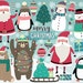 Christmas Clipart - Holiday Clipart, Cute Christmas Clip Art, Digital Clipart, Christmas Printables, Santa, Penguins, Snowman, Christmas DIY