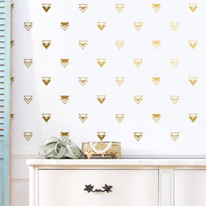 Geometric Triangle Wall Decals - Gold Decals, Nursery Decals, Modern Decals, Unique Vinyl Wall Decals, Geometric Decor for Gifts and More!