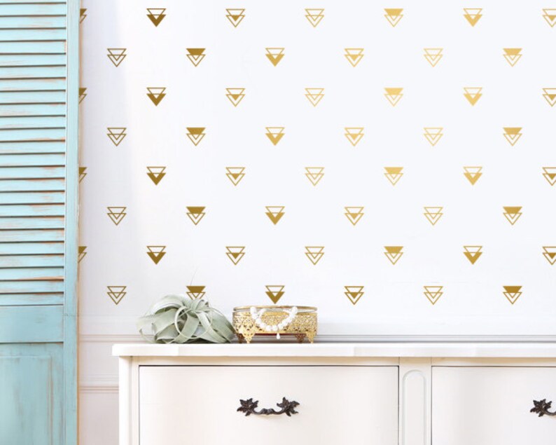 Geometric Triangle Wall Decals Gold Decals Nursery Decals Etsy