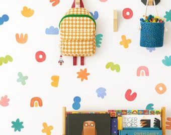 Abstract Shape Wall Decals - Nursery Decor, Kids Room Decal, Reusable and Removable Wall Stickers