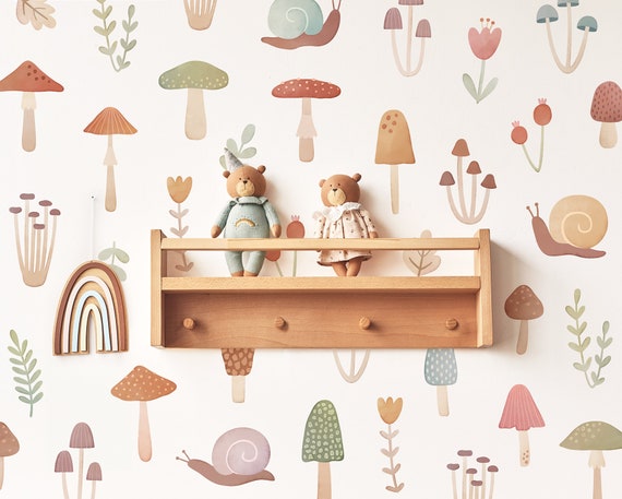 Woodland Mushroom Wall Decals - Removable, Reusable Wall Stickers - Woodland Nursery Decor, Kids Room Wall Art, Forest Wall Decor