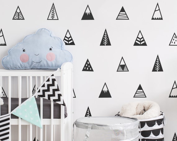 Mountain Wall Decals Nursery Decals, Triangle Decals, Geometric