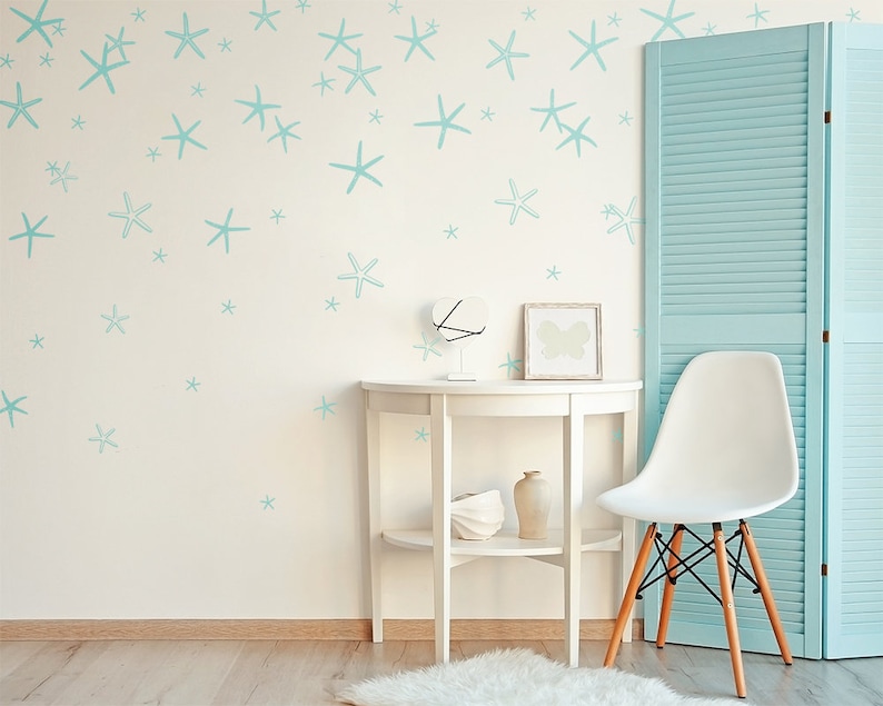 Starfish Wall Decals Mermaid Wall Decal, Starfish Decals, Starfish Sticker, Mermaid Nursery, Gift For Her, Gift For Daughters, Wall Decal image 8