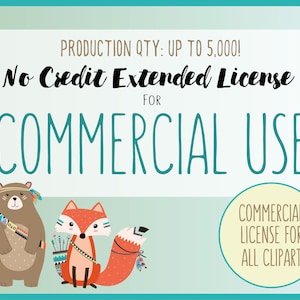 Extended License for Commercial Use of ALL CLIPART SETS - Extended Use of All Clip Art, Production Quantity up to 5,000, Small Business Use