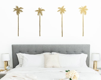 Stickers muraux palmiers - Stickers palmiers, Stickers muraux, décoration de plage, cadeau pour amoureux de la plage, décoration tropicale, palmier, décoration de chambre d'enfant, décoration de chambre d'enfants