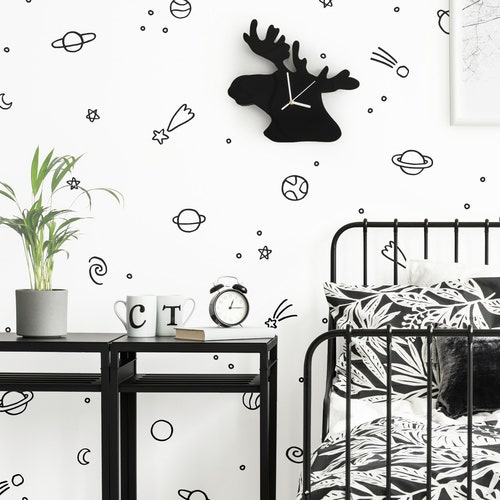Planet Wall Decals Outer Space Decals Kids Room Decor - Etsy