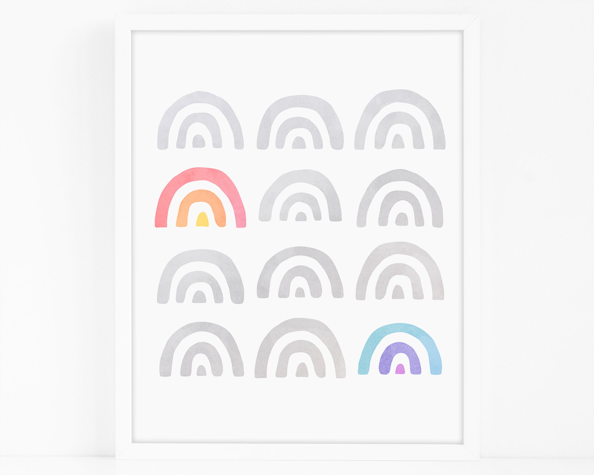 Rainbow Art Print - Digital Nursery Print, Printable Wall Art, Rainbow ...