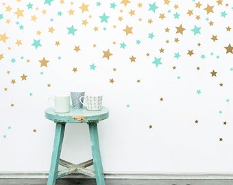 Star Wall Decals - Vinyl Wall Decals, 2-Color Star Decals, Nursery Wall Decals, Star Wall Stickers, Removable Wall Decals