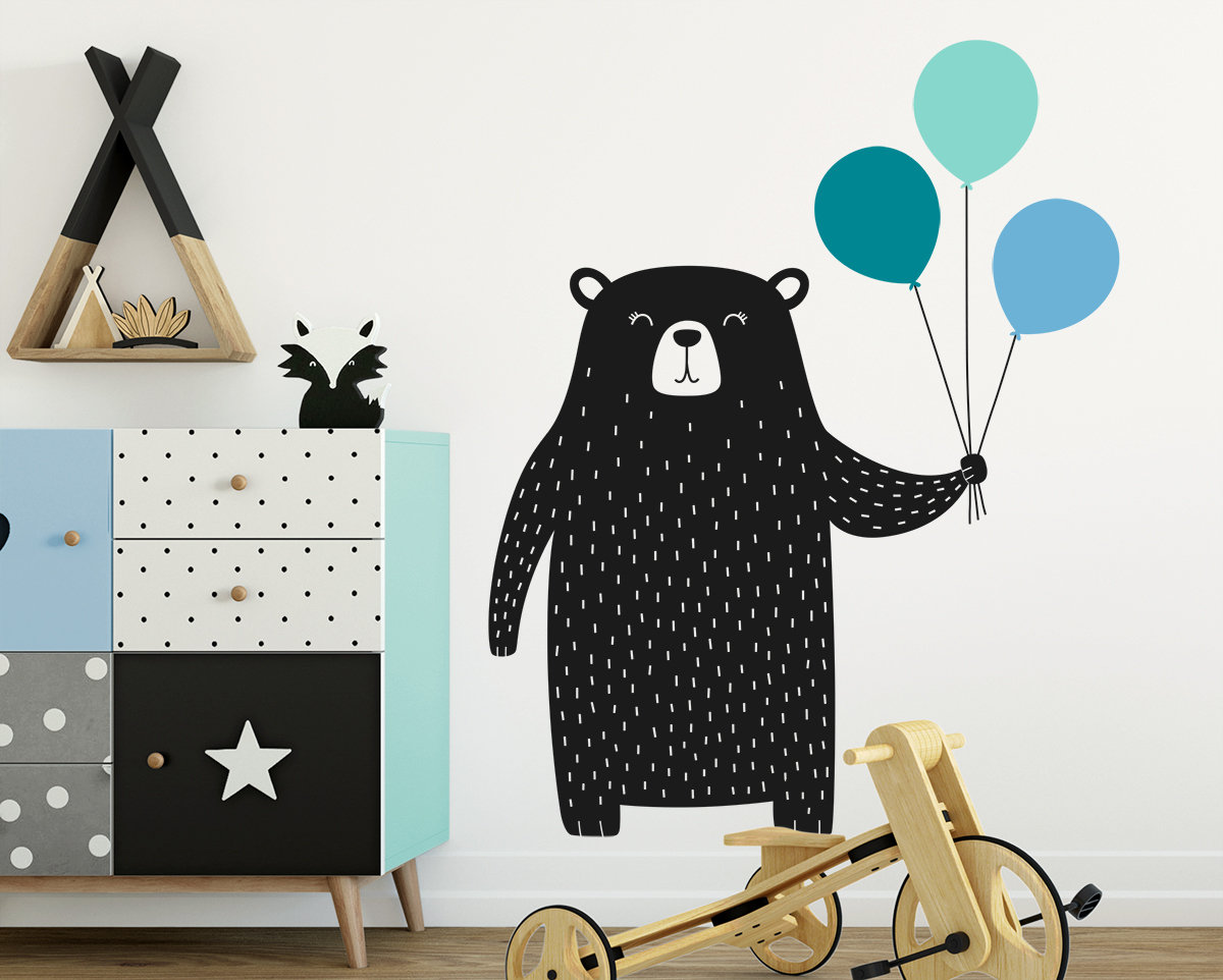 Bear Wall Decal Nursery Decal Vinyl Wall Decal Cute Bear Etsy