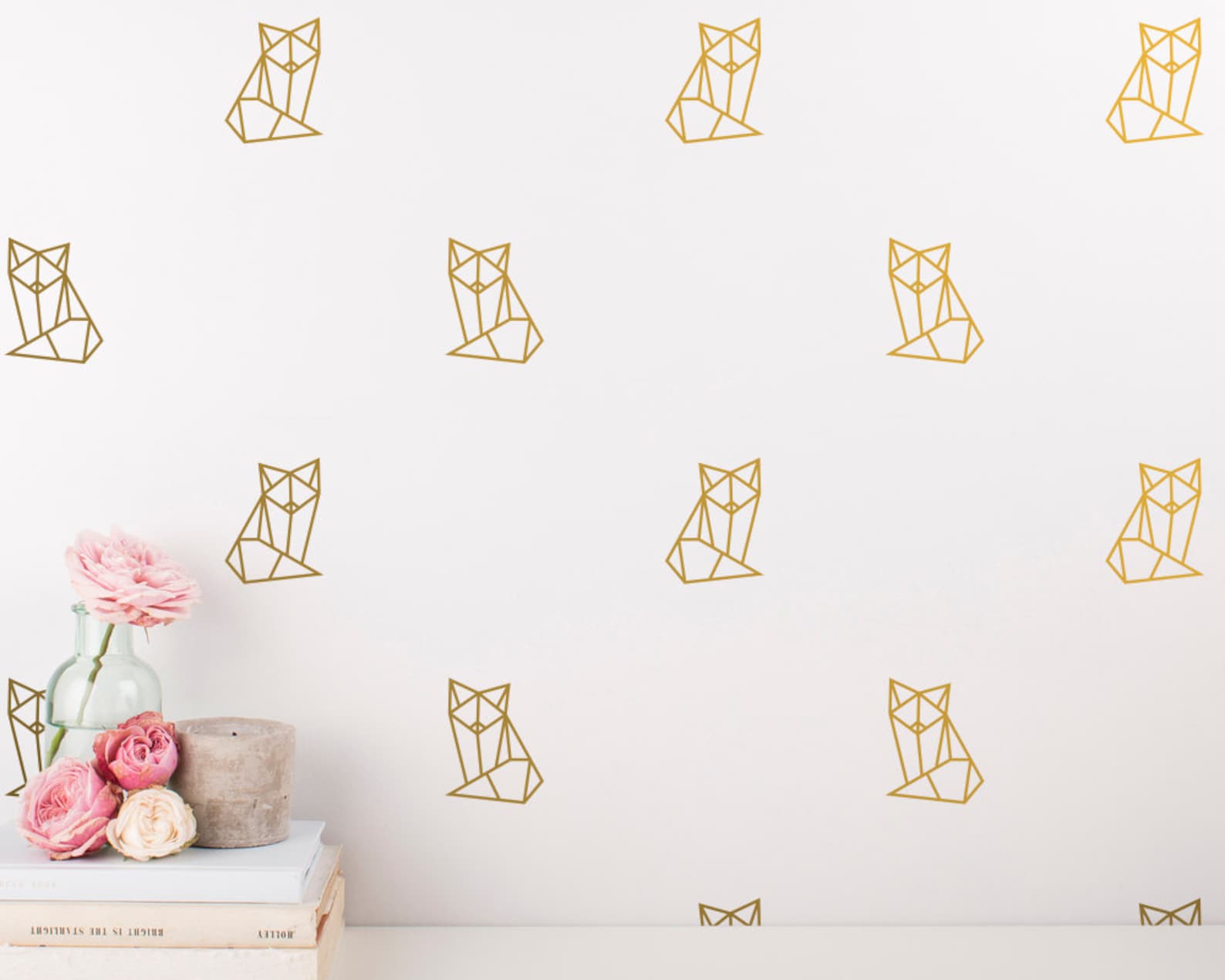 Geometric Fox Decals Fox Wall Decal Set Nursery Decals Etsy