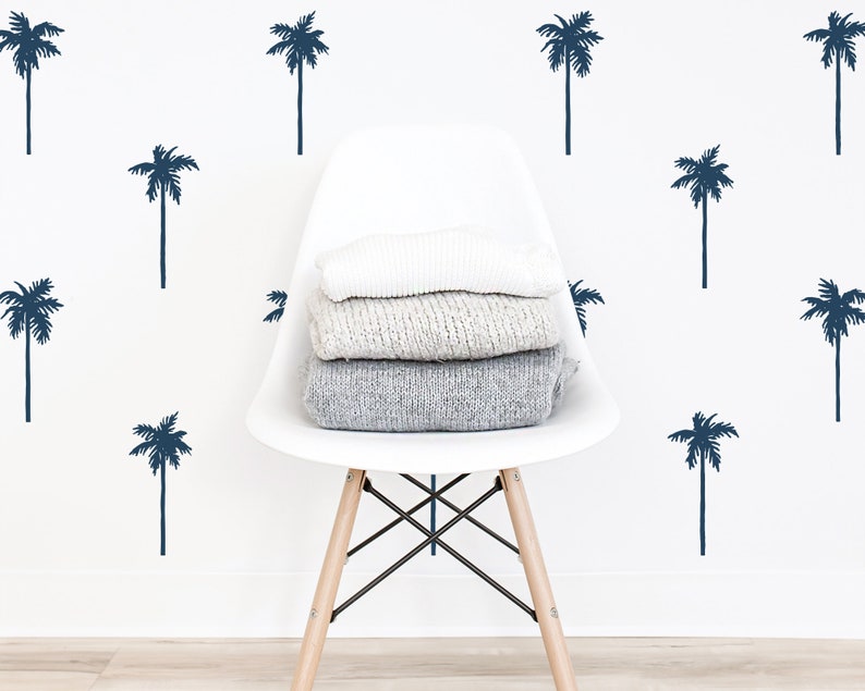 Palm Tree Wall Decals Modern Wall Stickers, Boho Nursery Decor, Kids Room Wall Art, Minimalist Home Decor image 5