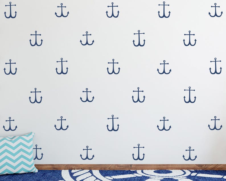 Anchor Wall Decals Nautical Decals, Nursery Decals, Anchor Decals, Cute Nautical Decor, Kids Room Wall Stickers image 2
